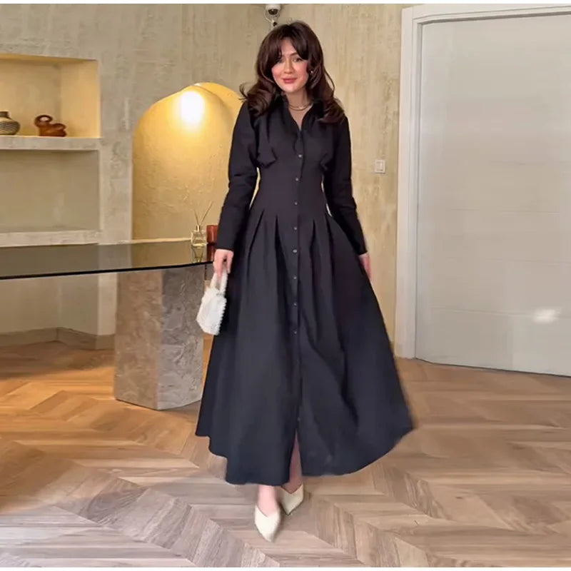 The Alouette Chic Single-Breasted Dress