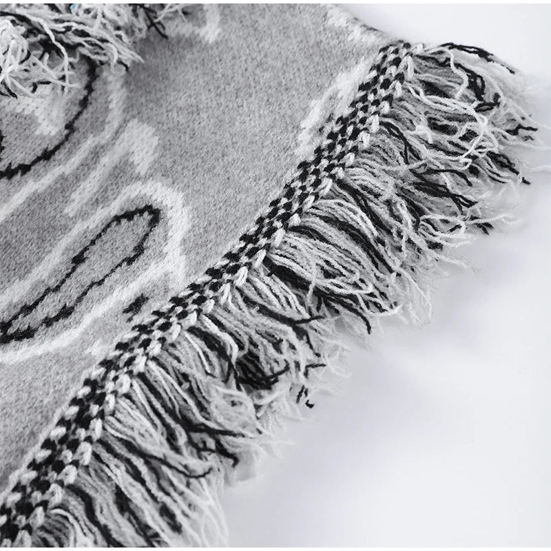 Pattern Knit with Lace-Up Front