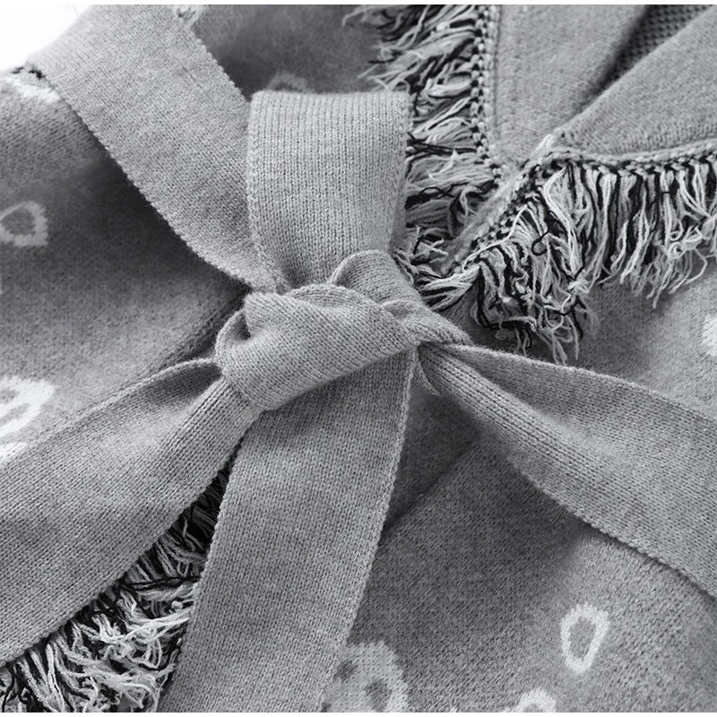 Pattern Knit with Lace-Up Front