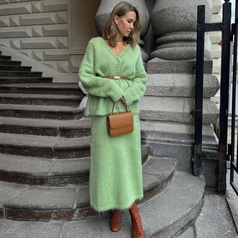 The Adrastine Set – Single-Breasted Knit Co-ord