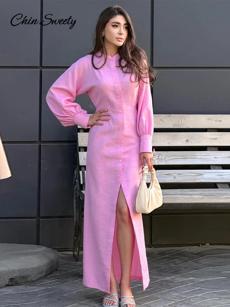 [The Veyra Timeless Button-Front Dress]