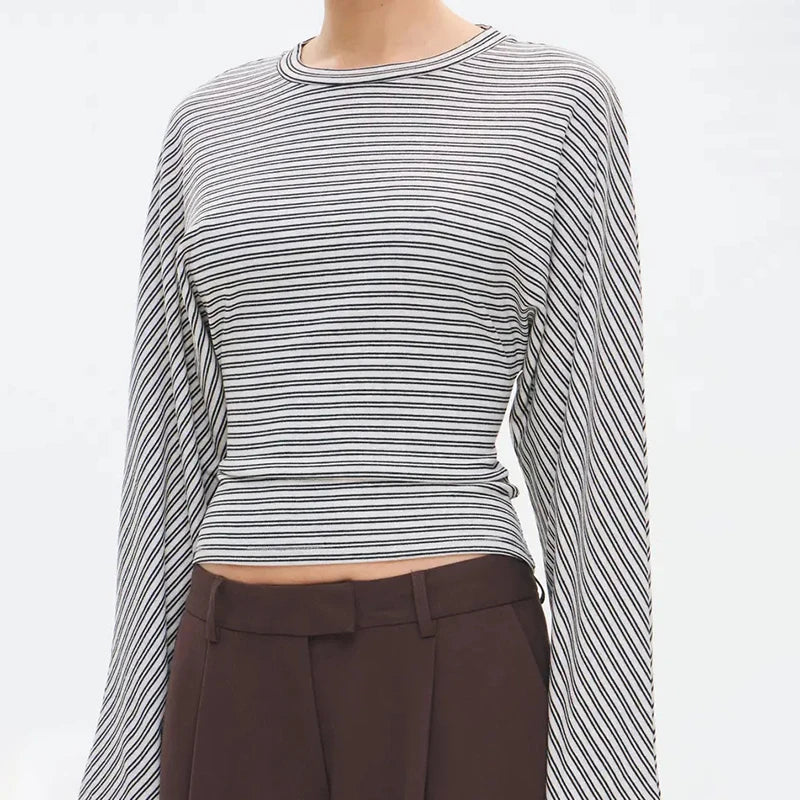 The Marivelle Tee – Striped Fitted Long-Sleeve