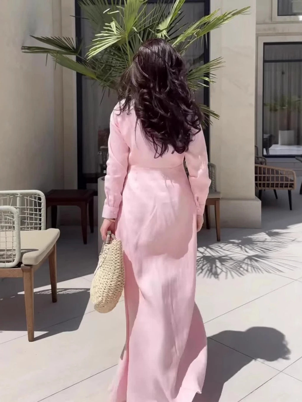 The Calistra Maxi- High-Collar Minimalist Robe