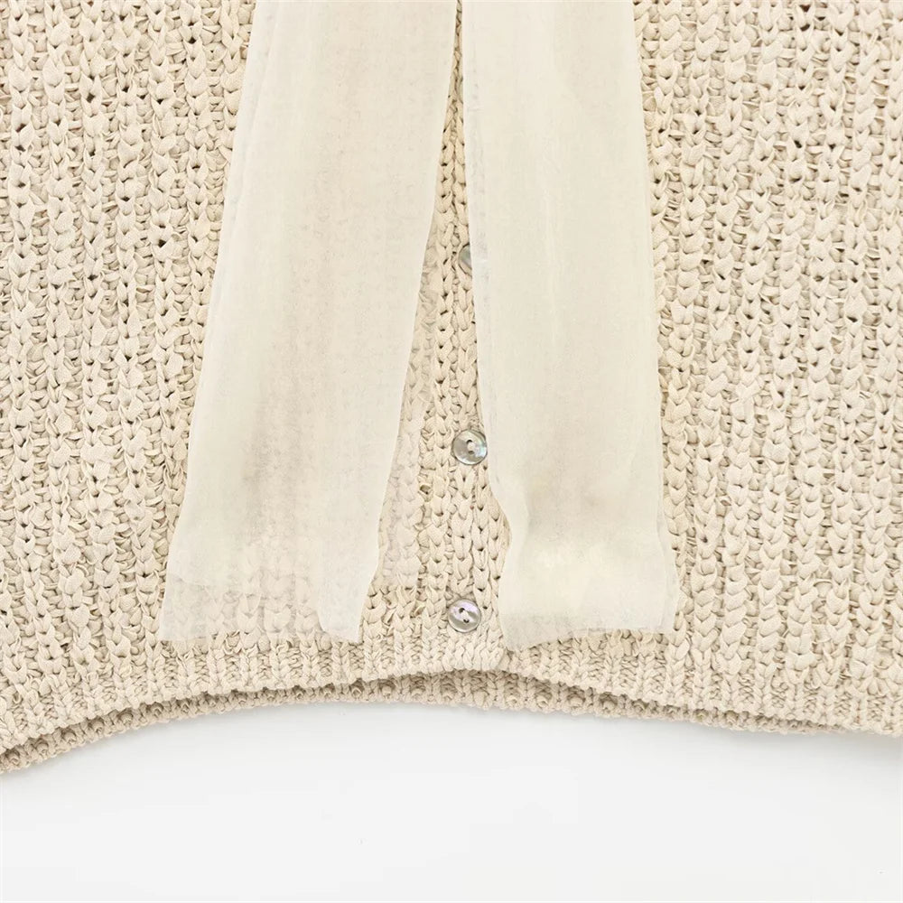 Amélise Sheer Yarn Bow Blouse