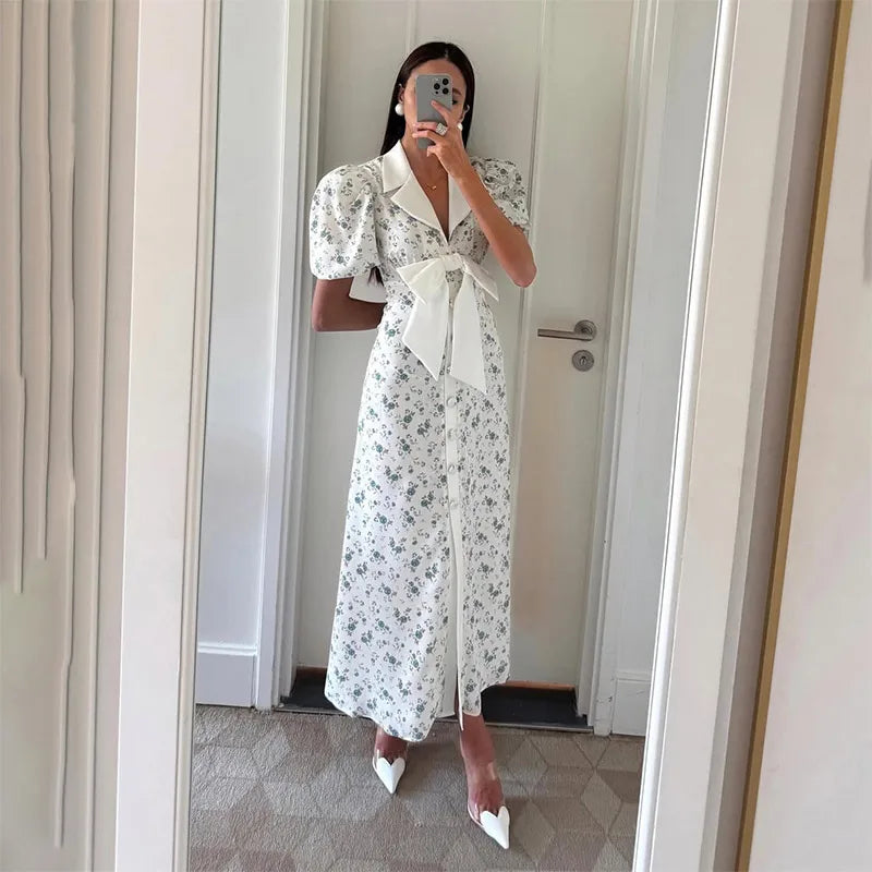Ella-Louise  — White-hem Floral Midi