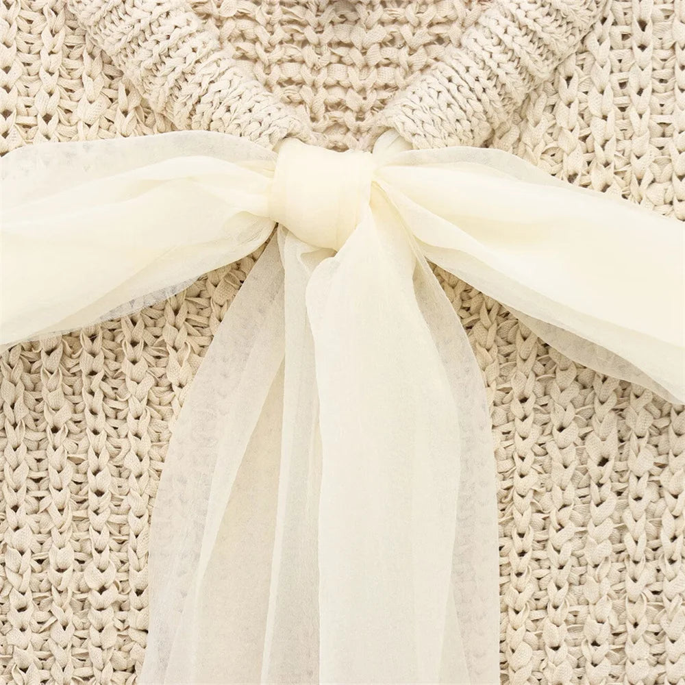 Amélise Sheer Yarn Bow Blouse