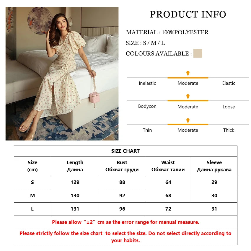 Buttercup Floral Puff-Sleeve Midi