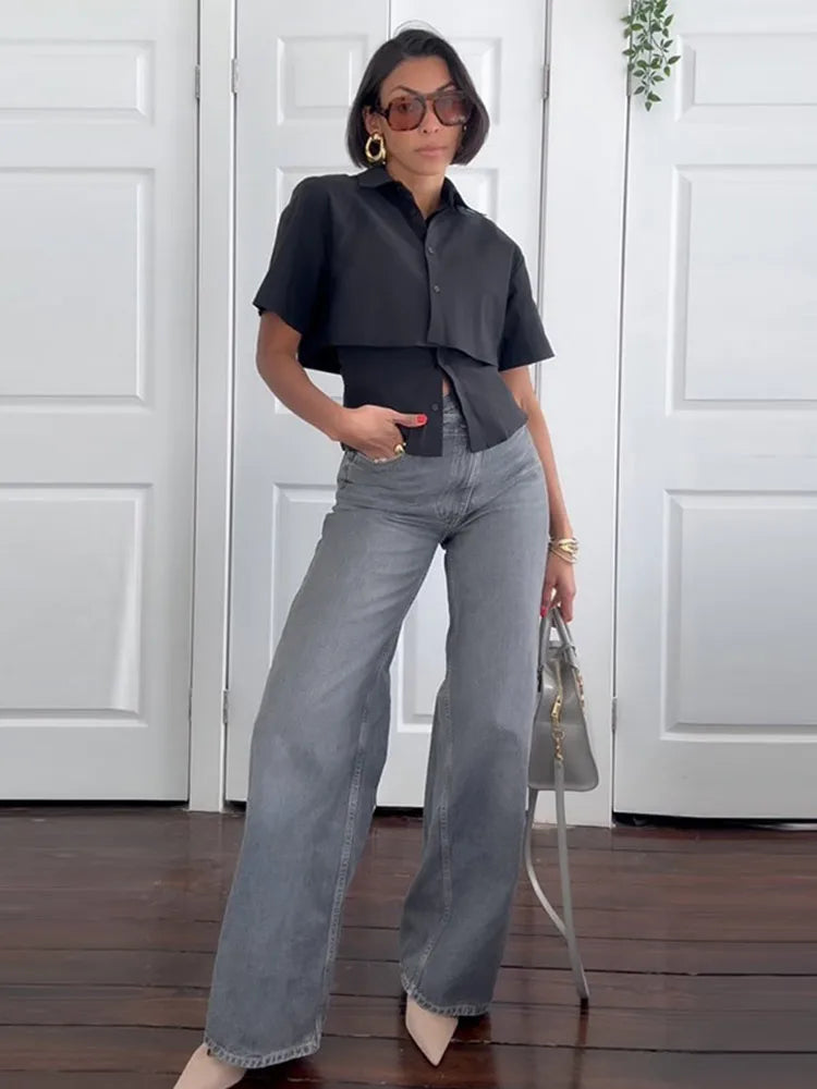 Selene Tailored Slim Lapel Blouse