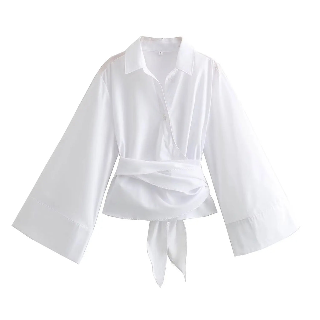 Liora Draped Wrap Blouse