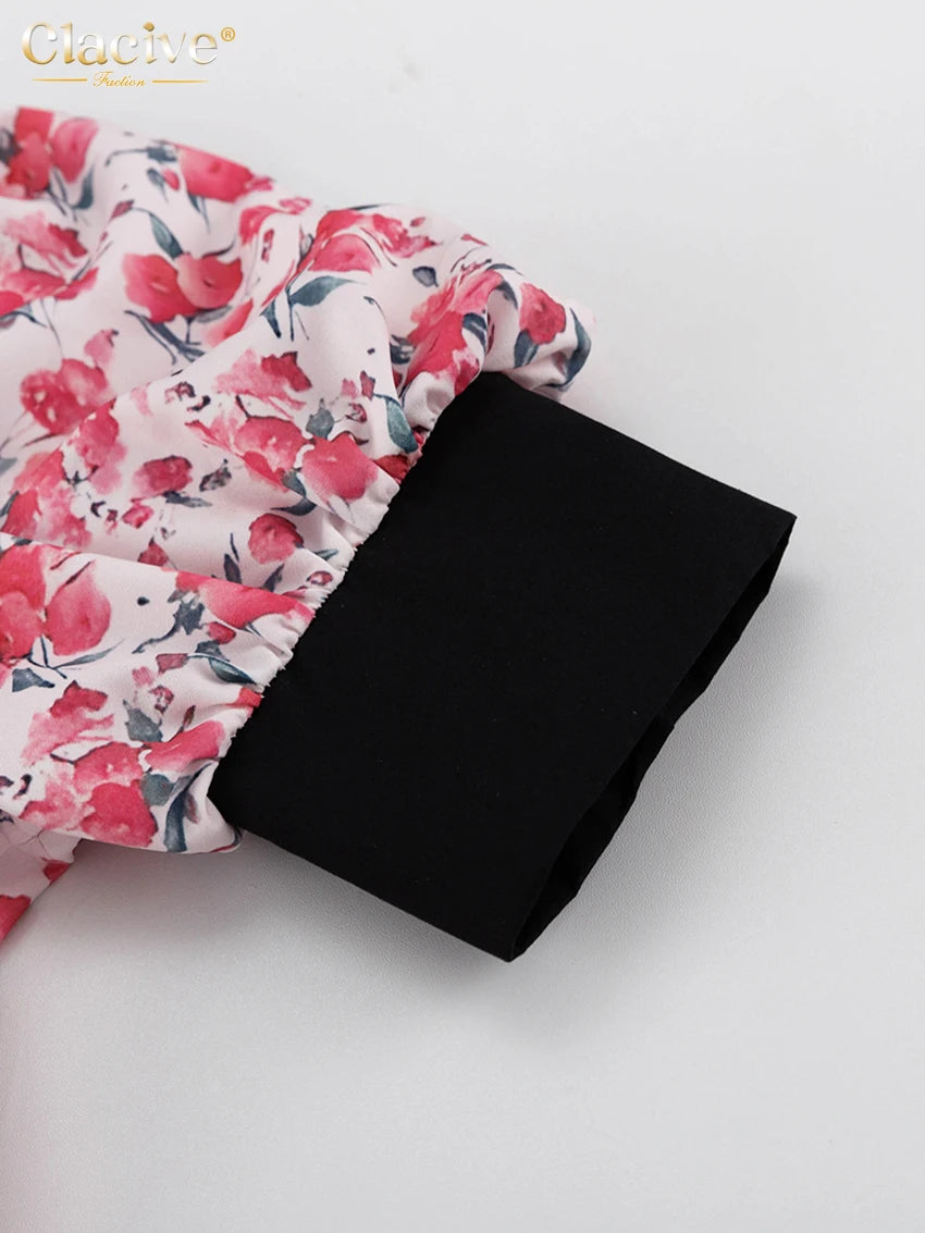 Petale Noir - Floral Doll-Collar Midi