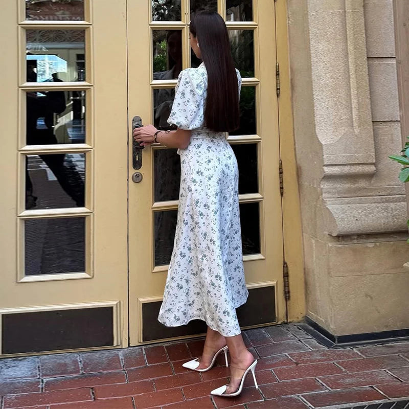 Ella-Louise  — White-hem Floral Midi
