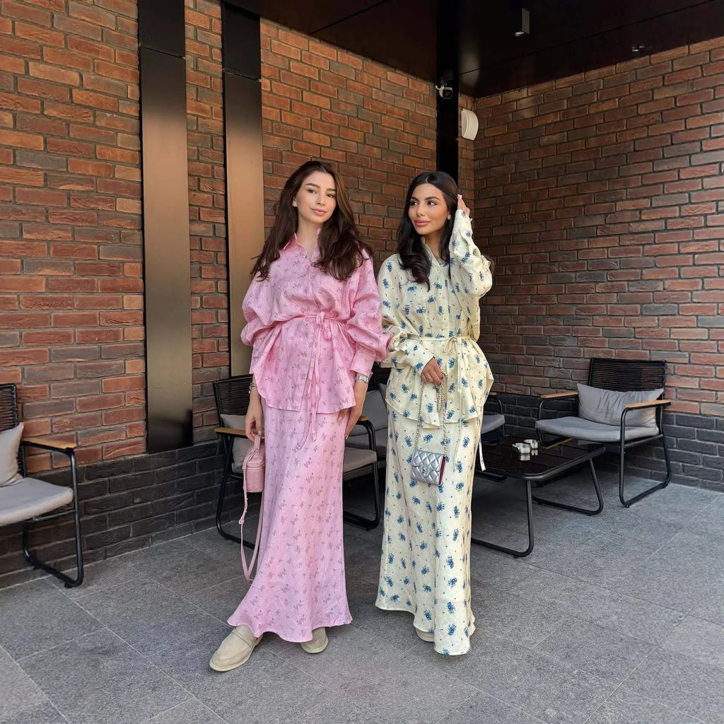 Blossom Vale— Long-Sleeve Floral Maxi Set