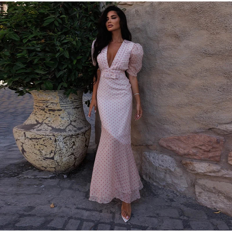 Sabine V-Neck Midi Dress