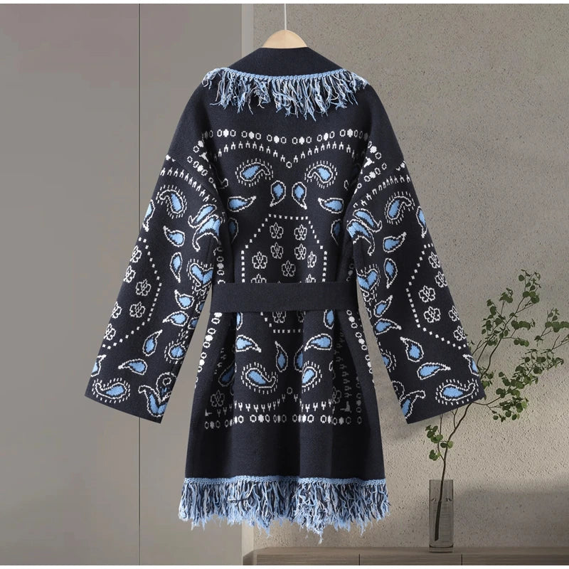 Pattern Knit with Lace-Up Front