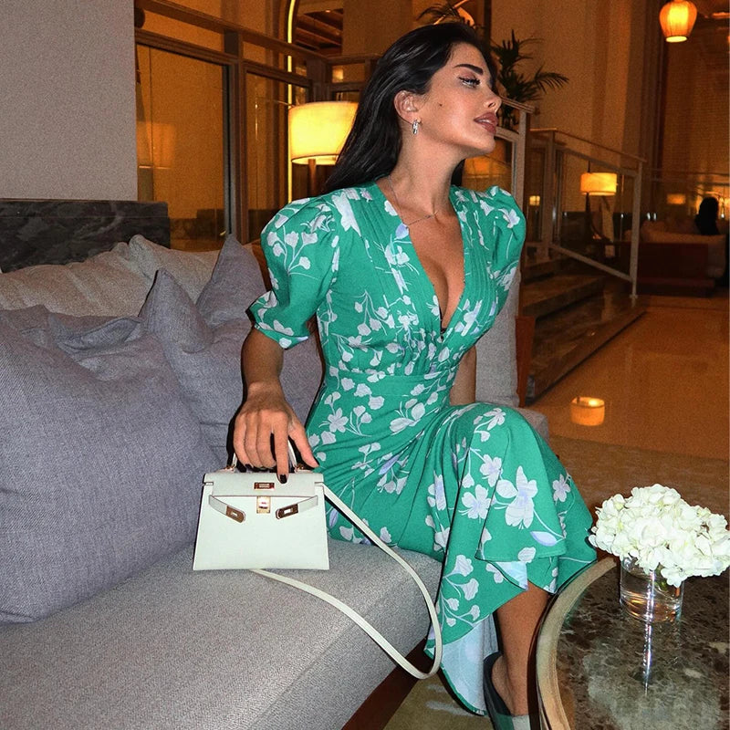 Sabine V-Neck Midi Dress
