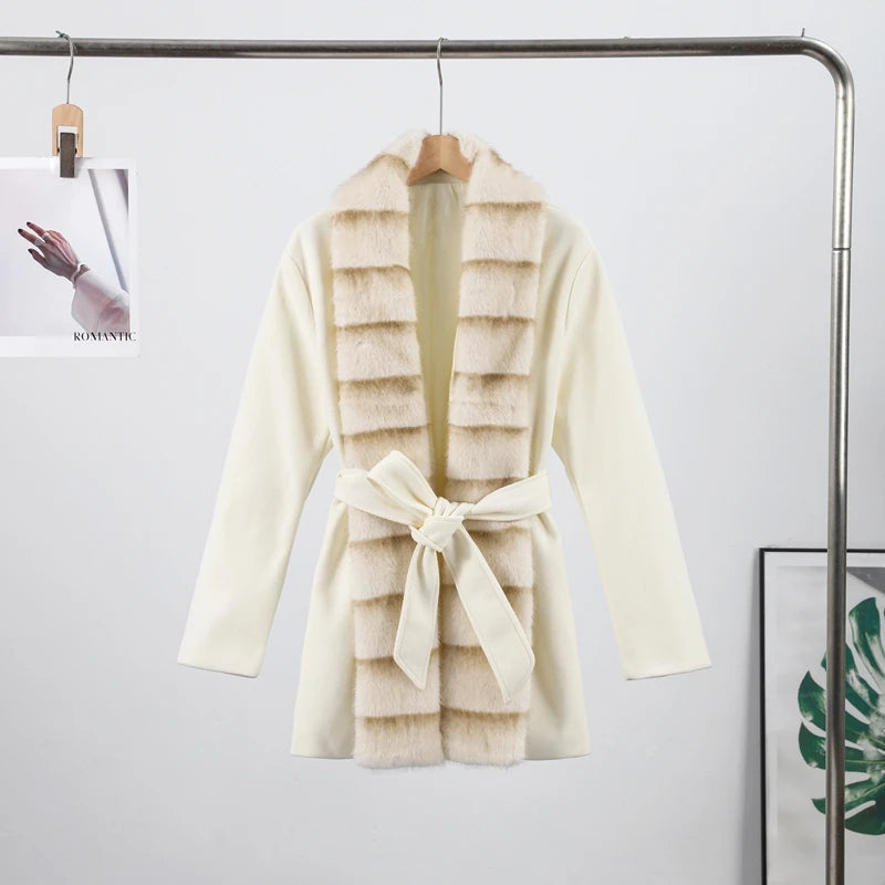 Frosted Cloud Coat– Dreamy Lace-Up Luxury