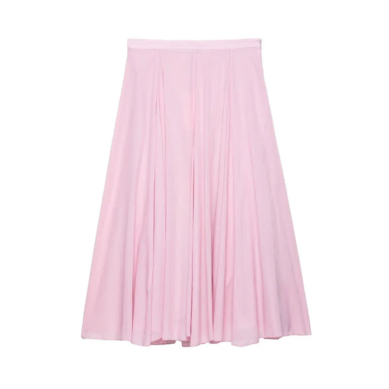The Auretta Skirt – Elegant Ballet Pink Pleated Midi