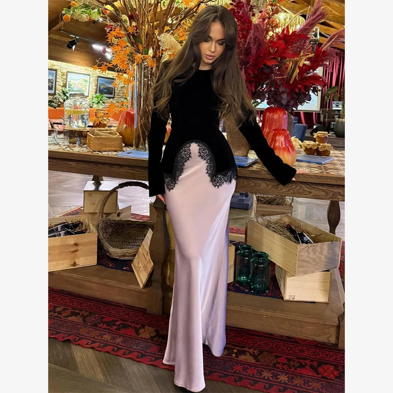 Midnight Lace -  Slim Lace Statement Top