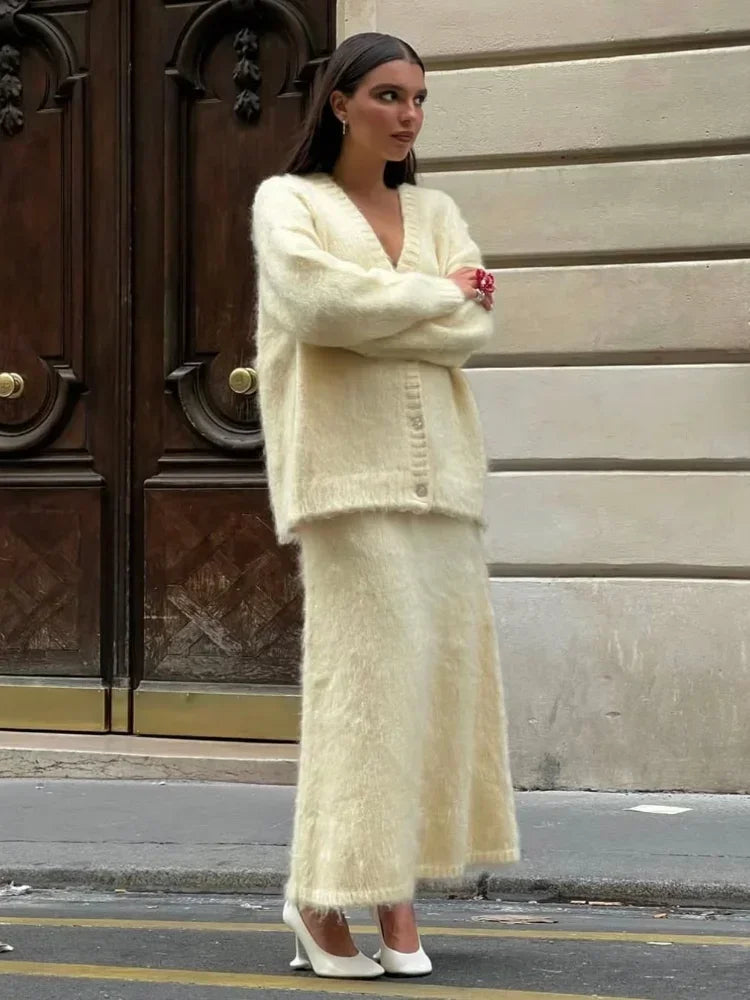 The Adrastine Set – Single-Breasted Knit Co-ord