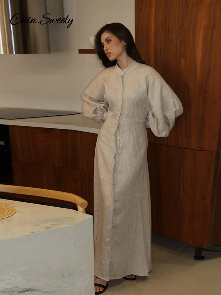 [The Veyra Timeless Button-Front Dress]