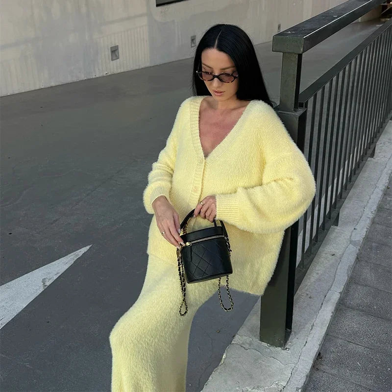 The Adrastine Set – Single-Breasted Knit Co-ord