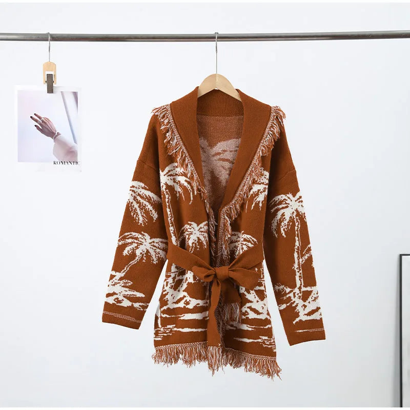 Pattern Knit with Lace-Up Front