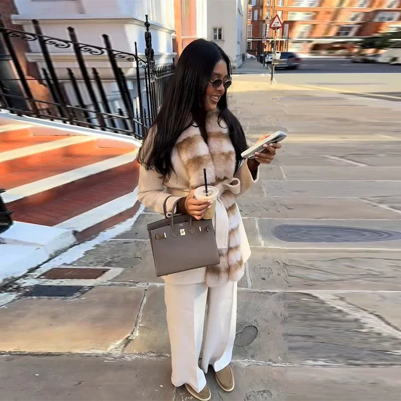 Frosted Cloud Coat– Dreamy Lace-Up Luxury