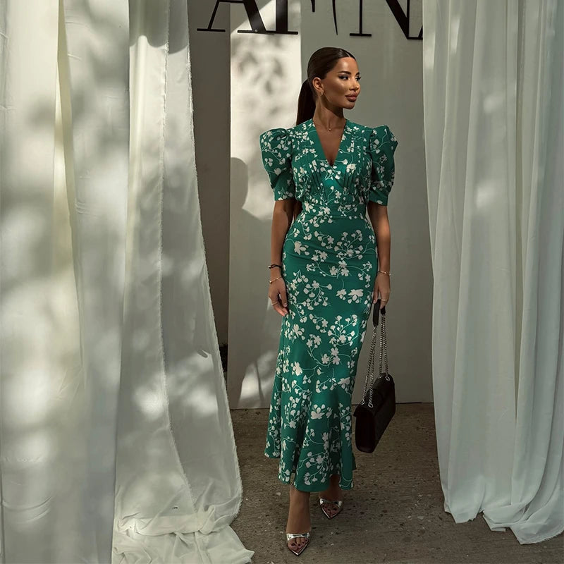 Sabine V-Neck Midi Dress