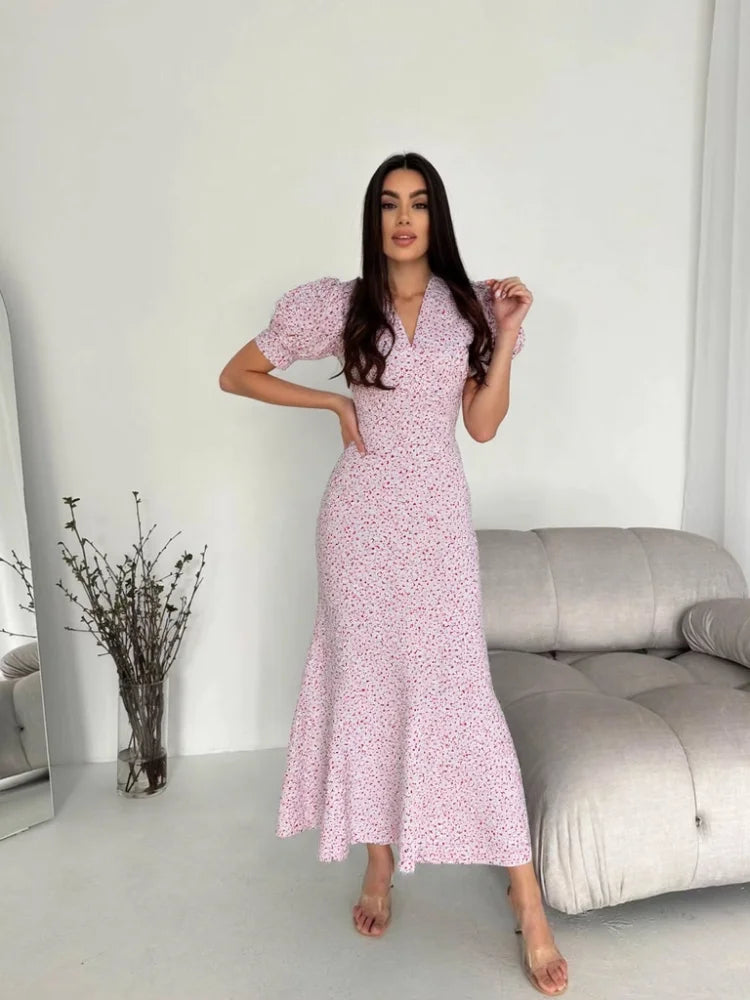 Mini Bouquet- Flowing Floral Midaxi