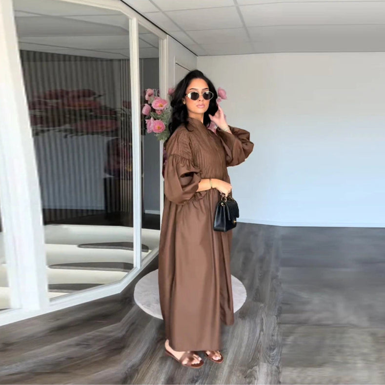 Mireille Casual Chic Lantern Sleeve Dress