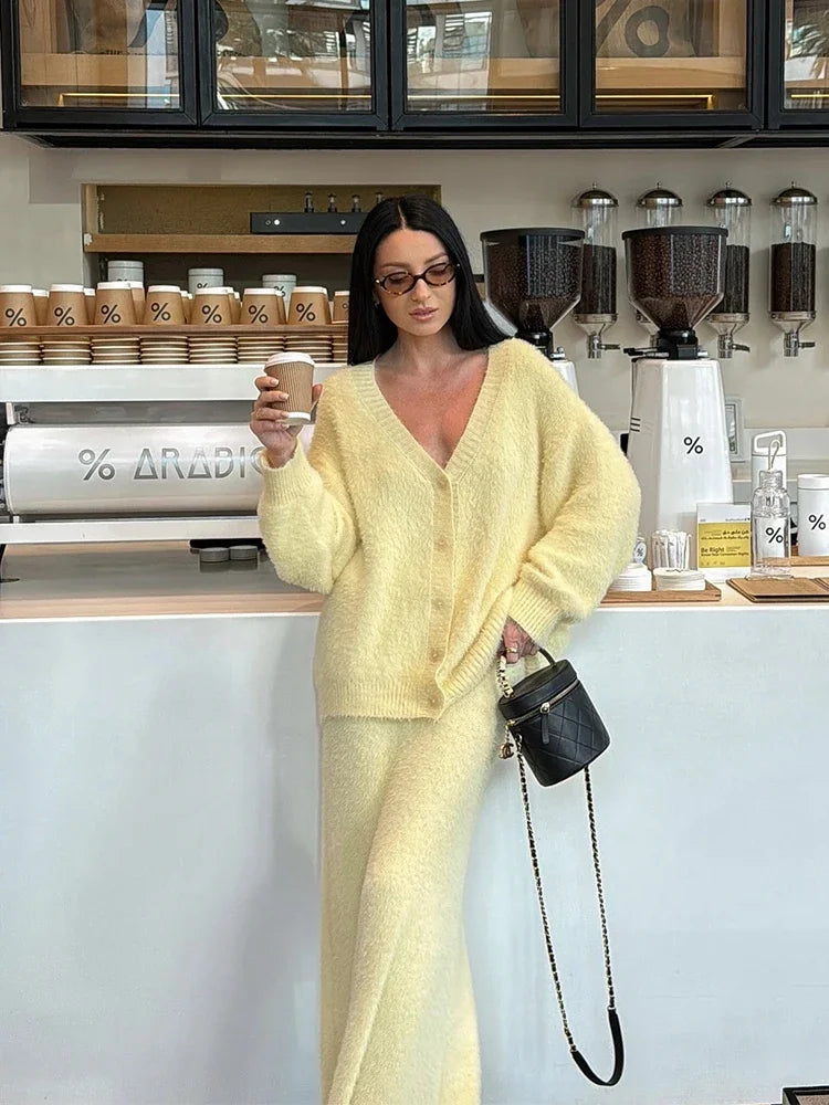 The Adrastine Set – Single-Breasted Knit Co-ord