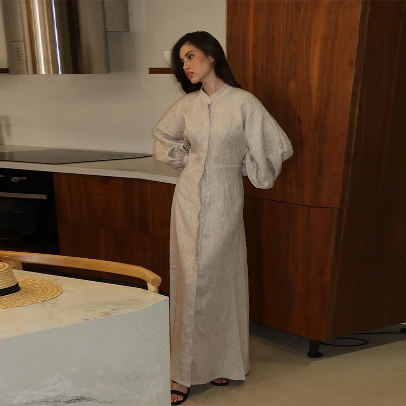 [The Veyra Timeless Button-Front Dress]