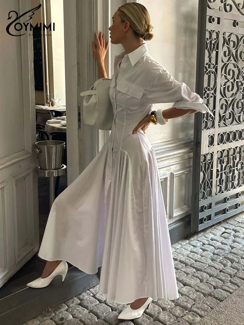 [Celestine Lapel Maxi Dress]