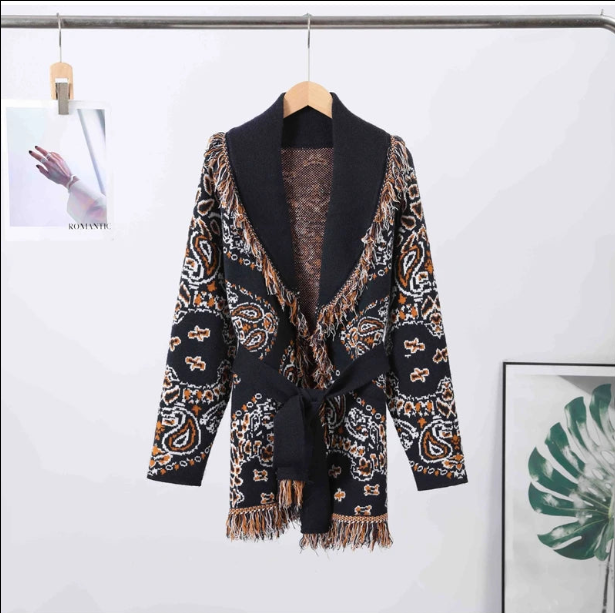 Pattern Knit with Lace-Up Front