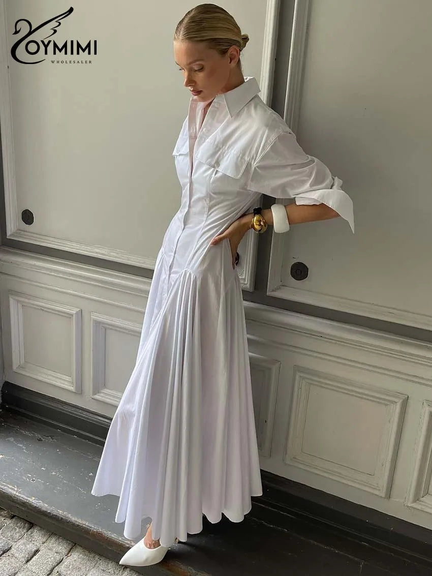 [Celestine Lapel Maxi Dress]