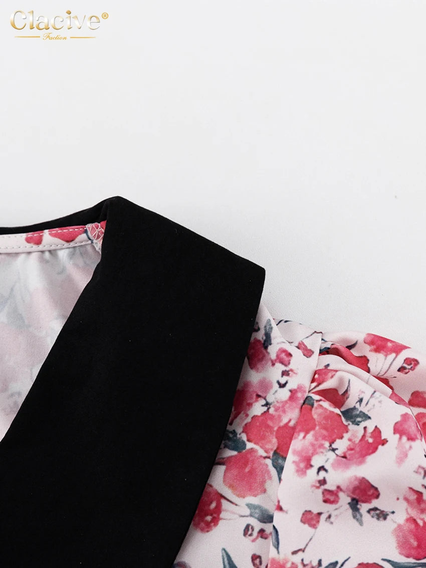 Petale Noir - Floral Doll-Collar Midi