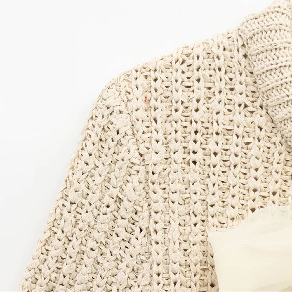 Amélise Sheer Yarn Bow Blouse