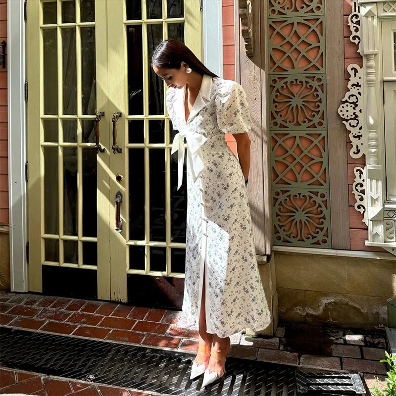 Ella-Louise  — White-hem Floral Midi