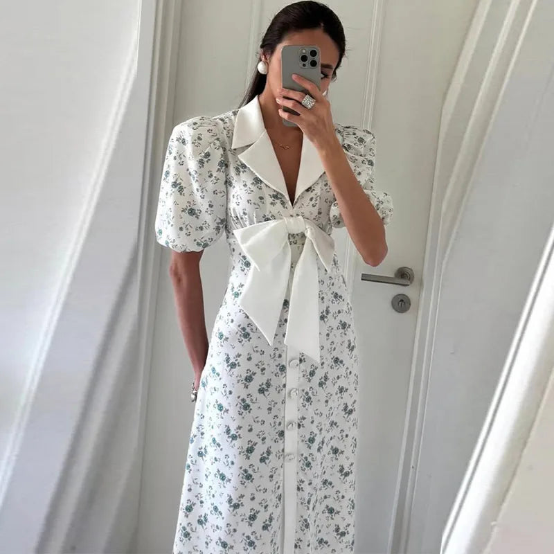 Ella-Louise  — White-hem Floral Midi