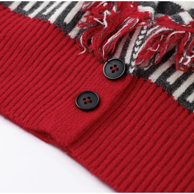 Pattern Knit with Lace-Up Front