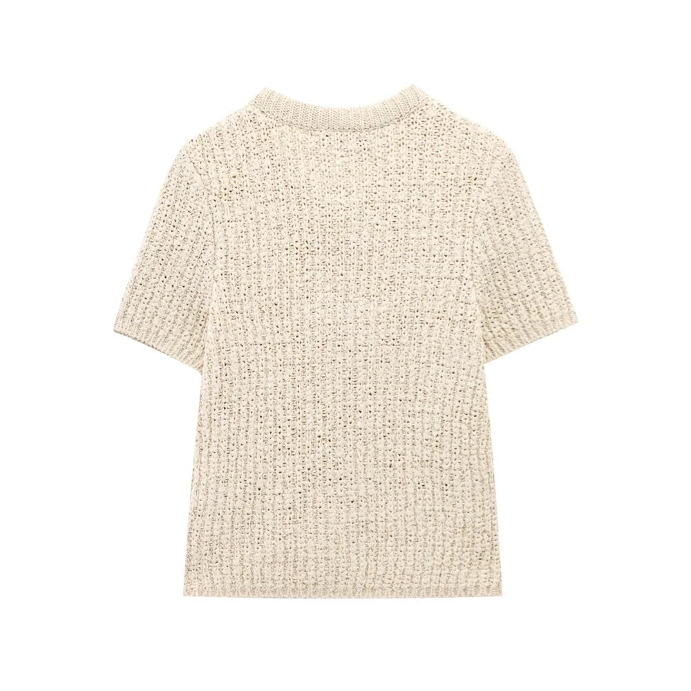 Amélise Sheer Yarn Bow Blouse