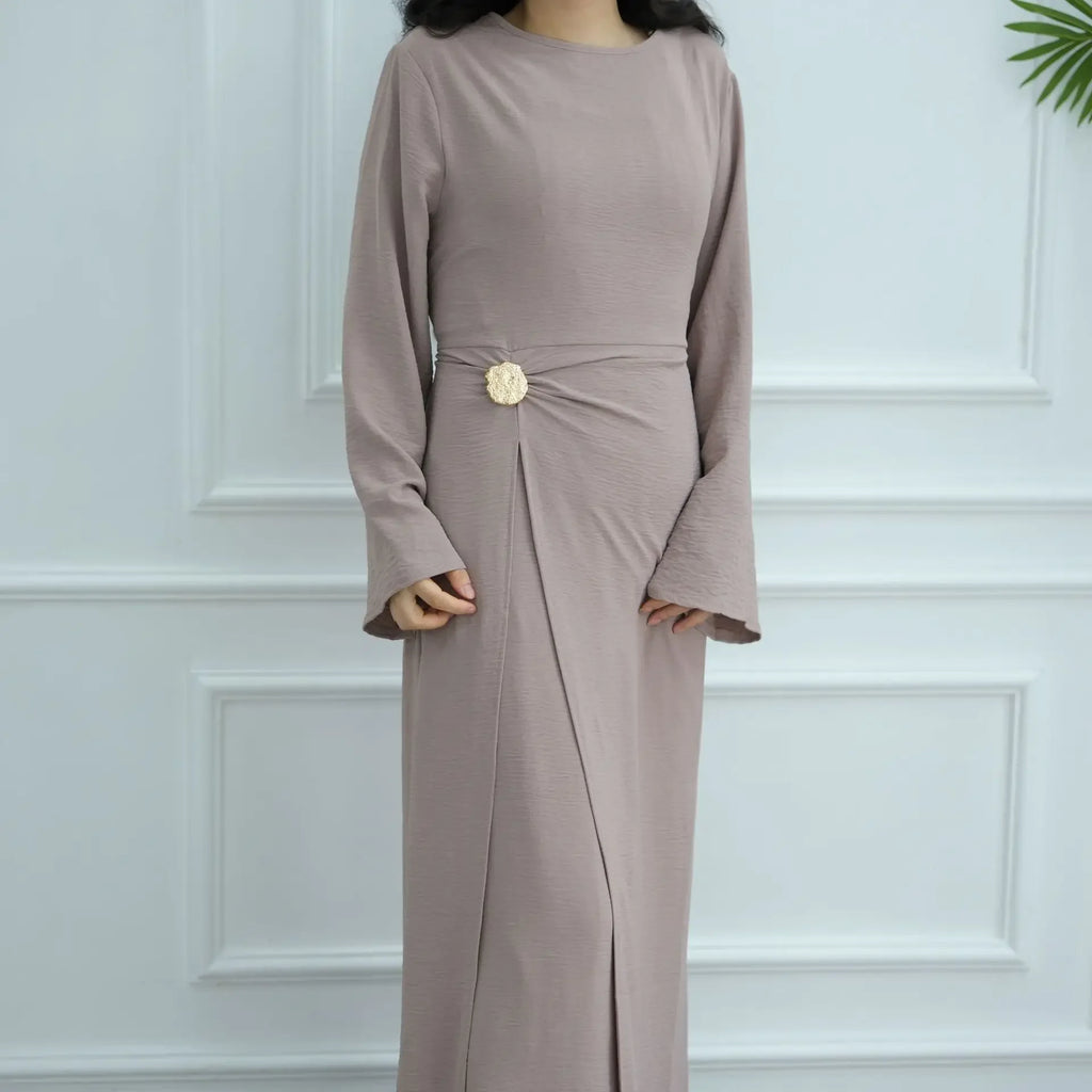 Arabic-Inspired Flow Robe with Draped Silhouette