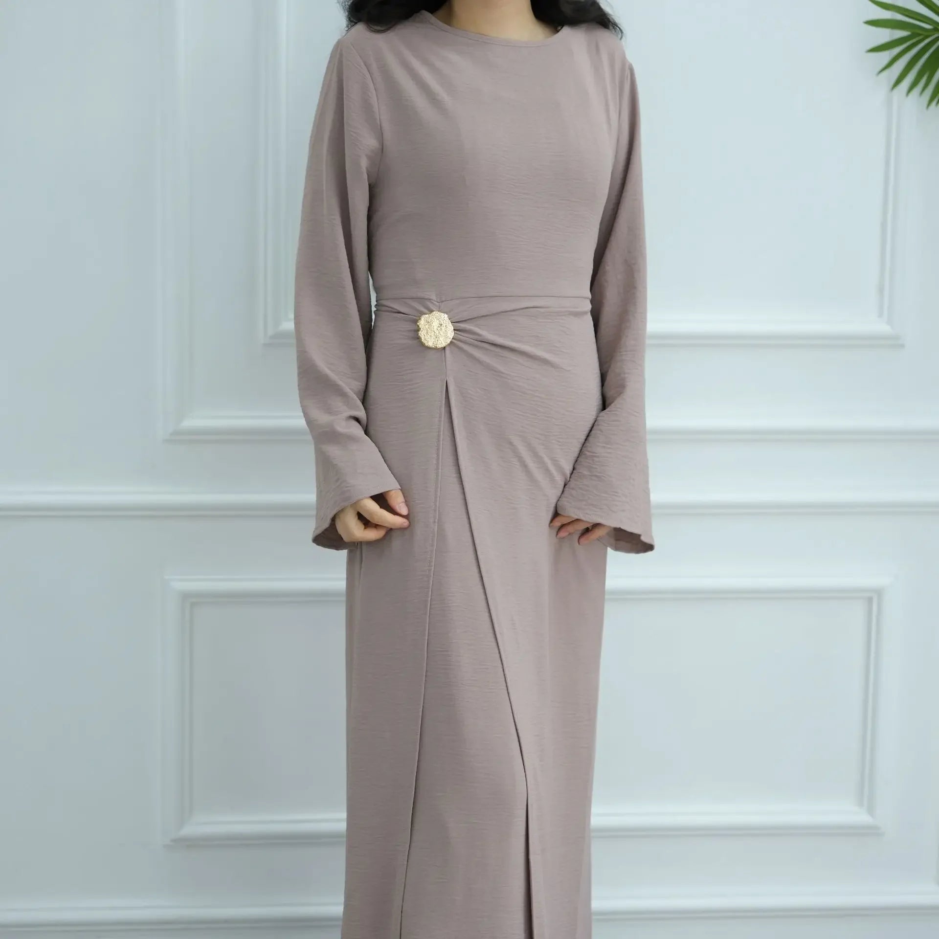 Arabic-Inspired Flow Robe with Draped Silhouette