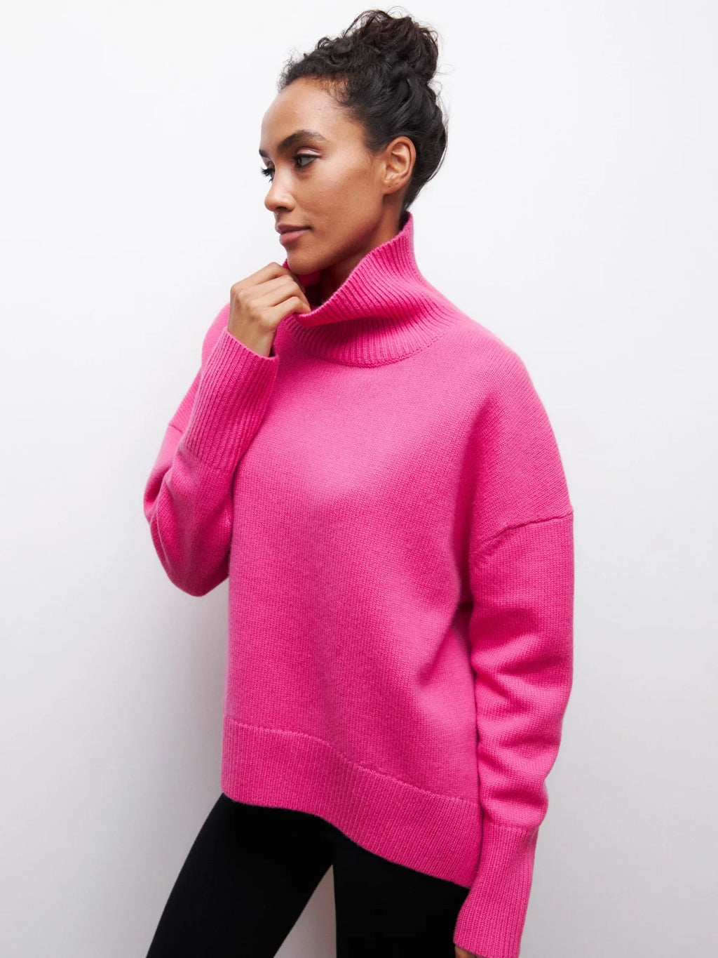 Light Luxury Mock Neck Solid Knitwear