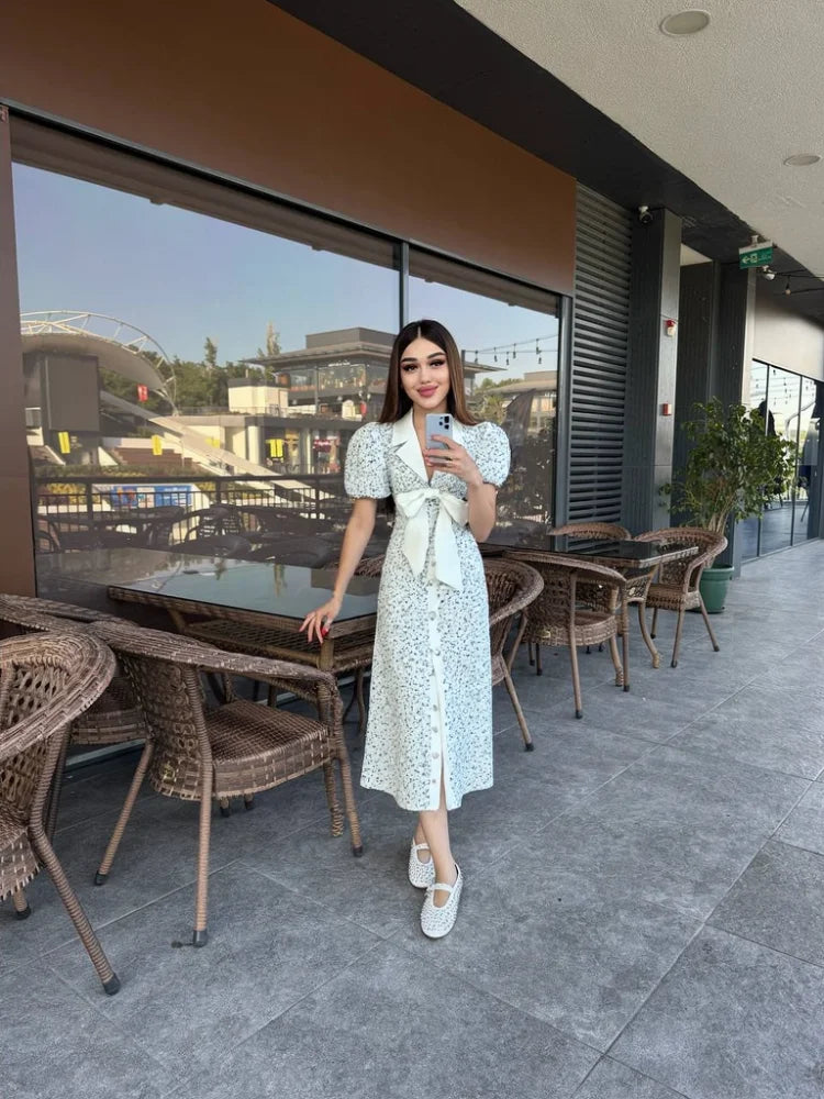 Ella-Louise  — White-hem Floral Midi