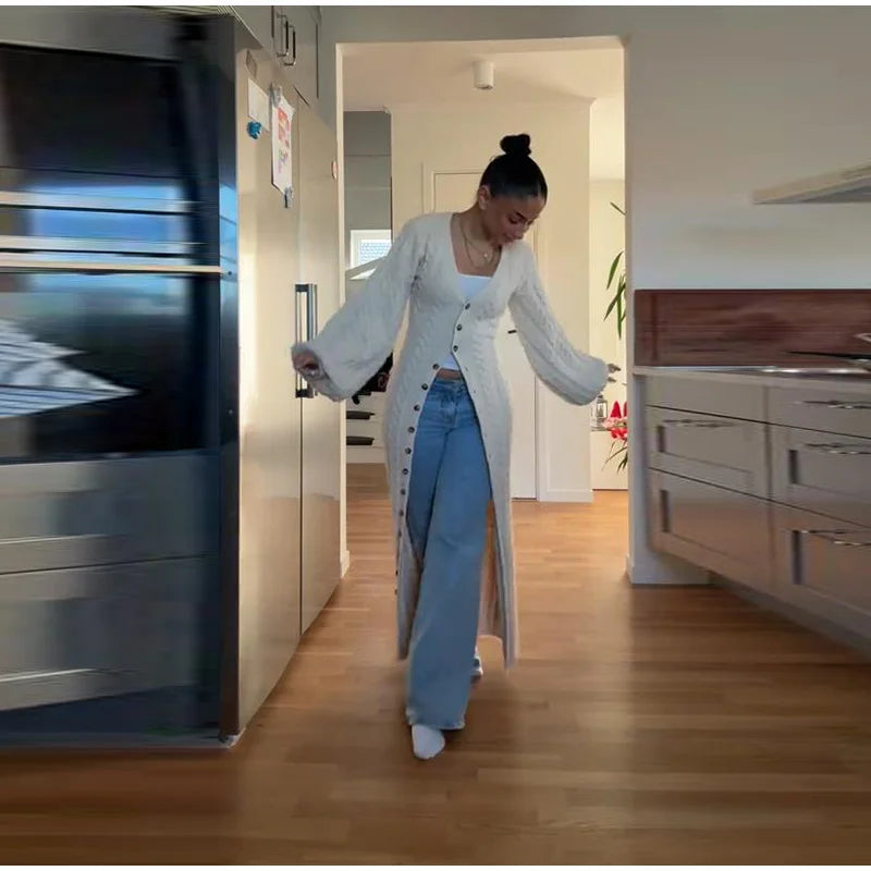 The Camille Dress - Tailored Knit Cardigan Midi