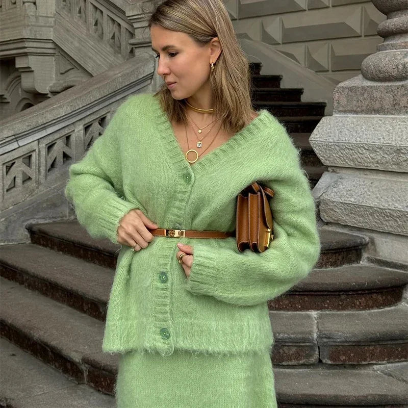 The Adrastine Set – Single-Breasted Knit Co-ord