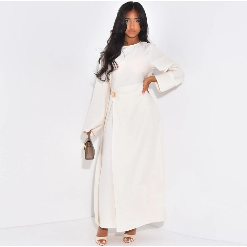 Arabic-Inspired Flow Robe with Draped Silhouette