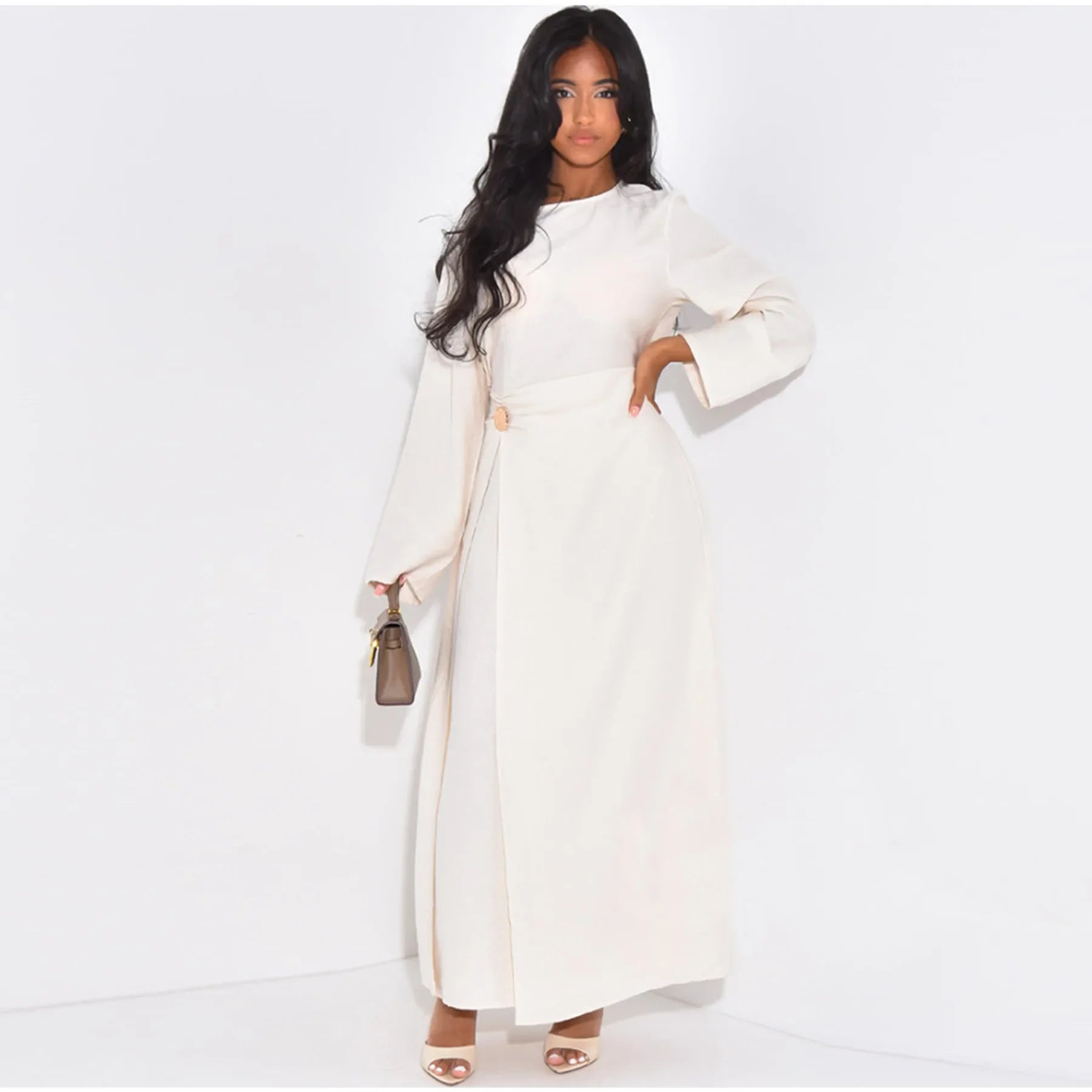 Arabic-Inspired Flow Robe with Draped Silhouette