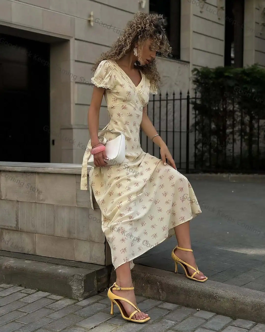 Buttercup Trail — Lacy Tie-Back Maxi